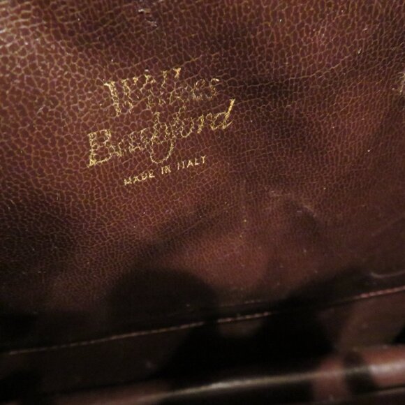 Vintage Handheld Satchel Wilkes Bashford Dark Brown Leather Purse Bag Top Handle - Picture 11 of 16